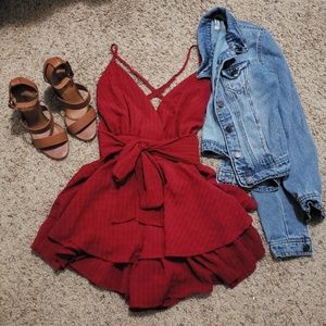 Burgandy Romper
